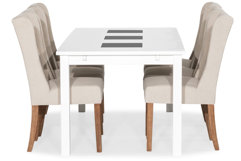 Jasmin Matgrupp 180 cm med 6 Irma Stol - Vintage Alm/Beige - Möbler - Bord & matgrupper - Matgrupper