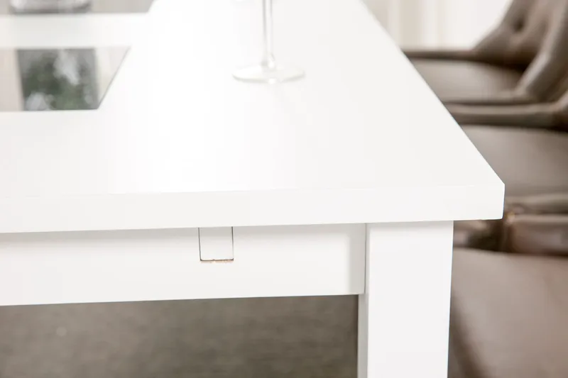 Jasmin Matgrupp 180 cm med 6 Tuva Fåtölj - Vit/Brun PU - Möbler - Bord & matgrupper - Matgrupper