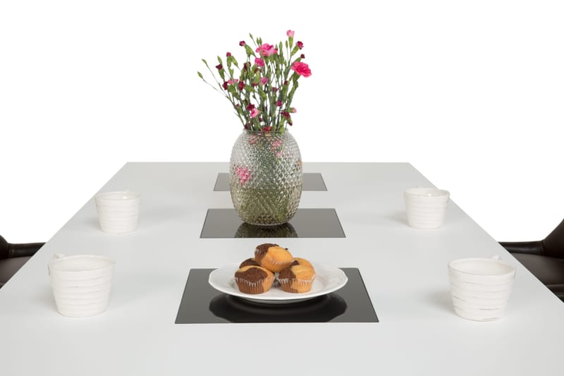 Jasmin Matgrupp 180 cm med 6 Tuva Fåtölj - Vit/Brun PU - Möbler - Bord & matgrupper - Matgrupper