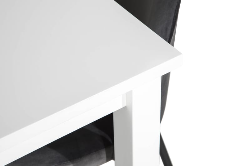 Jasmin Matgrupp 180 med 6 Felipe Stol Sammet - Vit/Grå/Svarta Ben - Möbler - Bord & matgrupper - Matgrupper