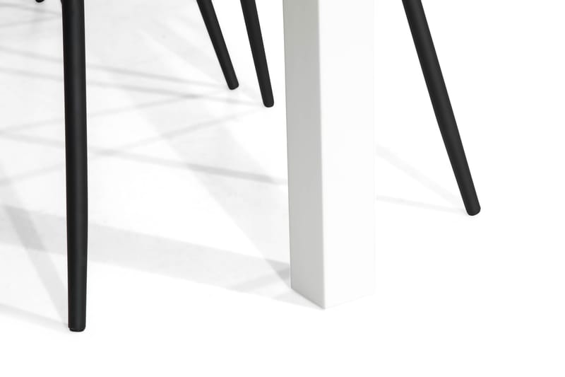 Jasmin Matgrupp 180 med 6 Felipe Stol Sammet - Vit/Grå/Svarta Ben - Möbler - Bord & matgrupper - Matgrupper