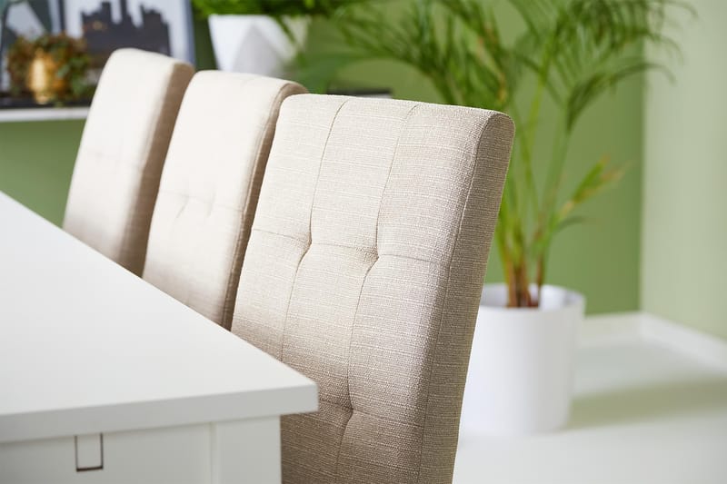 Jasmin Matgrupp med 6 st Viktor Matstol - Vit/Beige/Ek - Möbler - Bord & matgrupper - Matgrupper