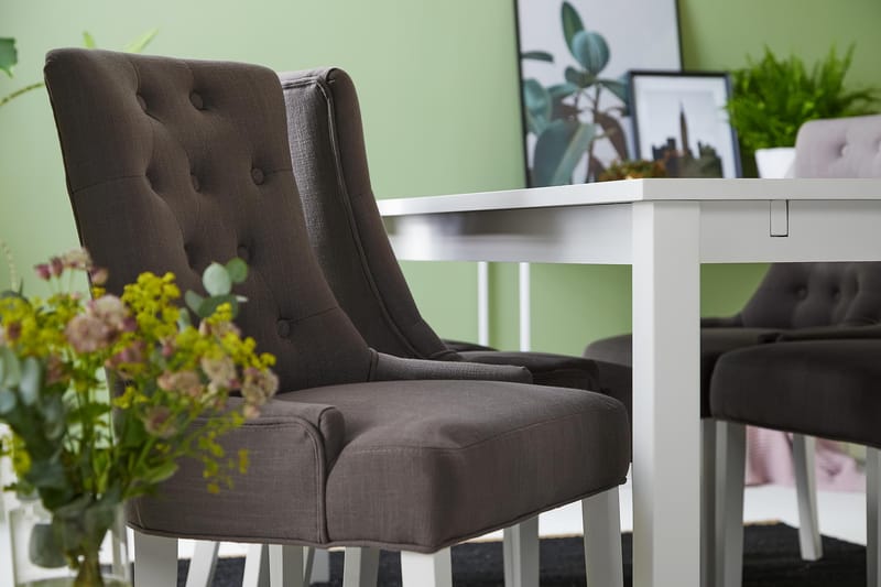 Jasmin Matgrupp med 6 st Viktoria Fåtöljer - Vit/Grå - Möbler - Bord & matgrupper - Matgrupper