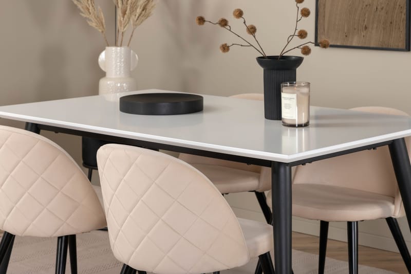 Jimmy matbord med 4st Velvet matstol - Möbler - Bord & matgrupper - Matgrupper