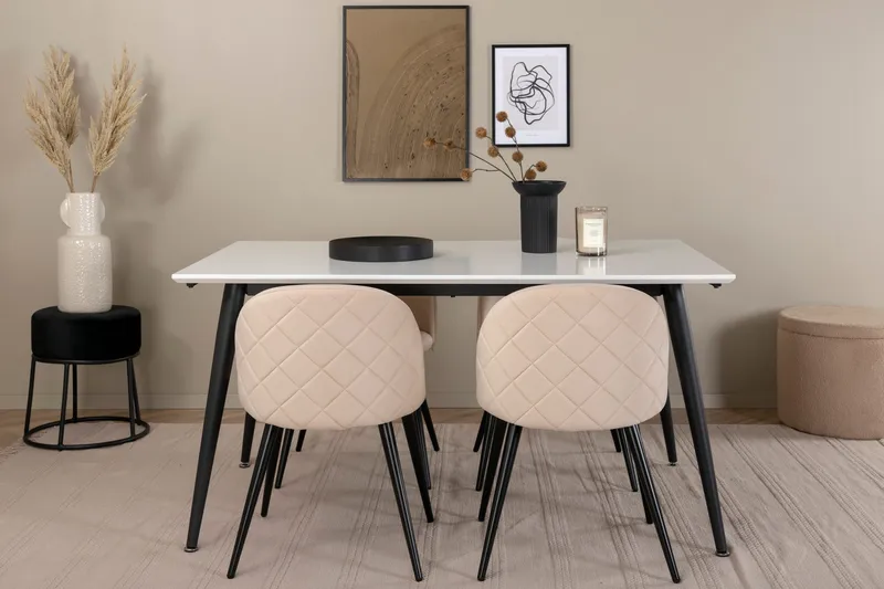 Jimmy matbord med 4st Velvet matstol - Möbler - Bord & matgrupper - Matgrupper