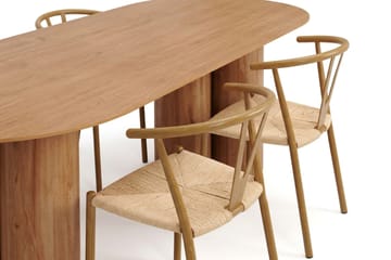 Juno Matgrupp rektangulärt 220 cm Ek med 6 Elysia Matstolar - Möbler - Bord & matgrupper - Matgrupper