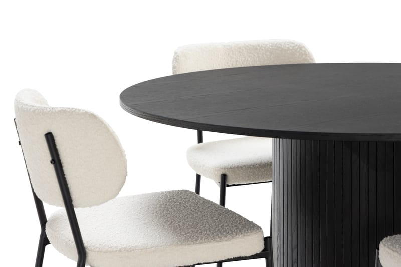 Kopparbo Matbord Runt 130 cm med 4st Gemmiano Matstol - Svart - Möbler - Bord & matgrupper - Matgrupper