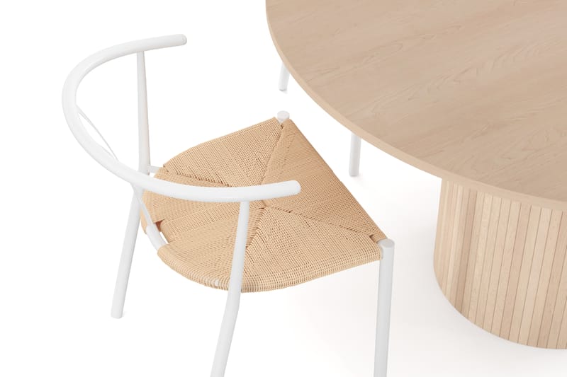 Kopparbo Matgrupp 130 cm Rund inkl 4 Elysia Stolar - Beige/Vit - Möbler - Bord & matgrupper - Matgrupper