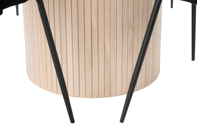 Kopparbo Matgrupp 130 cm Rund inkl 4 Felipe Stolar - Beige/Svart - Möbler - Bord & matgrupper - Matgrupper