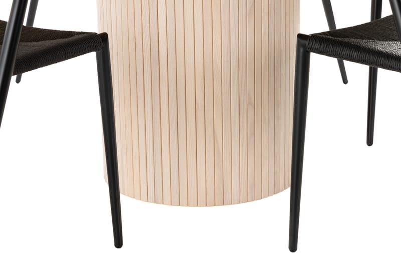 Kopparbo Matgrupp 130 cm Rund inkl 4 Winston Stolar - Beige/Svart - Möbler - Bord & matgrupper - Matgrupper