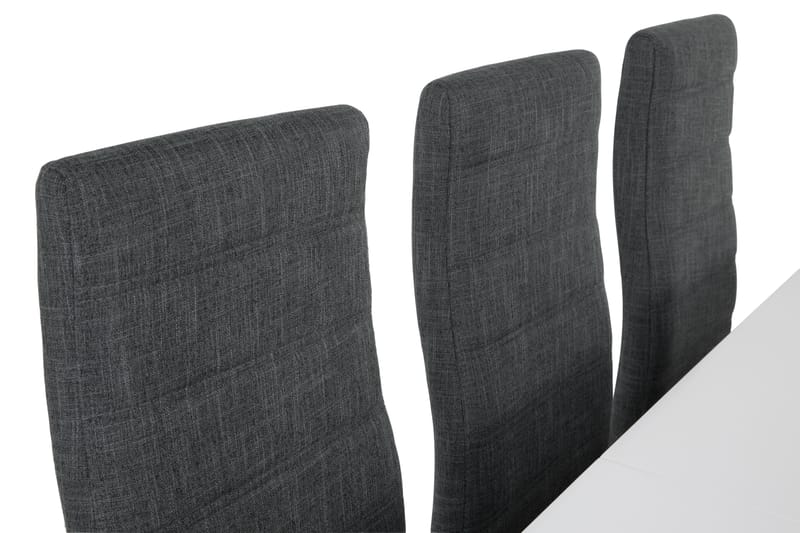 Läckö Förlängningsbar Matgrupp 150 cm med 6 Cibus Stol - Vit/Grå/Krom - Möbler - Bord & matgrupper - Matgrupper