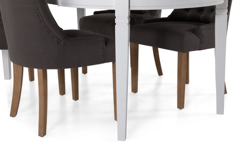 Läckö Förlängningsbart Matbord 150 cm Ovalt - Vit/Beige/Grå - Matgrupper