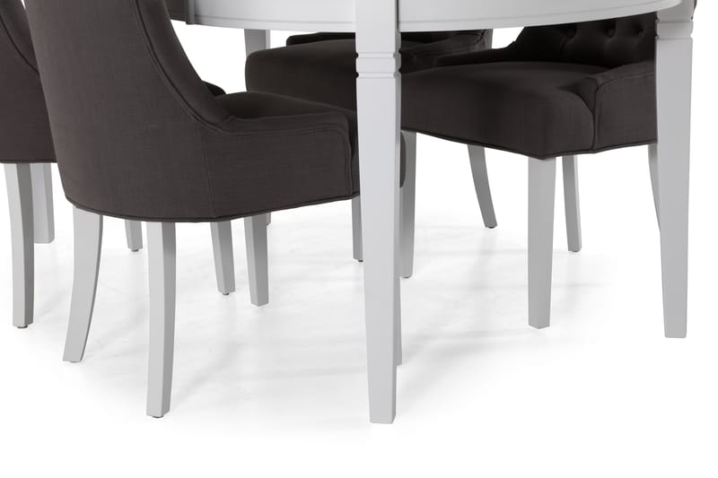 Läckö Förlängningsbart Matbord 150 cm Ovalt - Vit/Svart/Grå - Möbler - Bord & matgrupper - Matgrupper