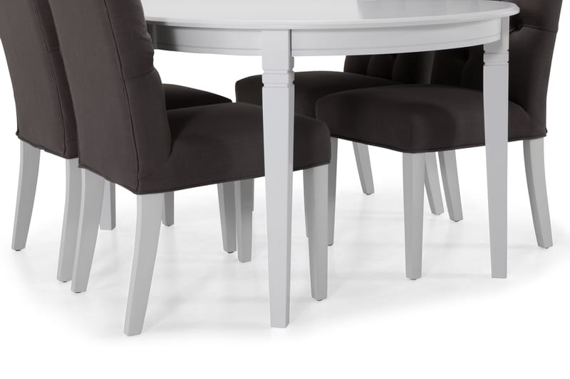 Läckö Matbord med 4 st Jenny stolar - Vit/Mörkgrå - Matgrupper