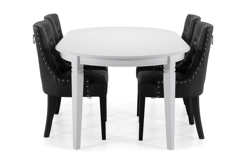 Läckö Matbord med 4 st Tuva stolar - Svart - Matgrupper