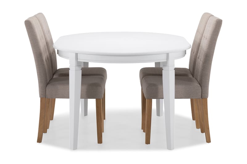 Läckö Matbord med 4 st Viktor stolar - Beige/Ek - Matgrupper