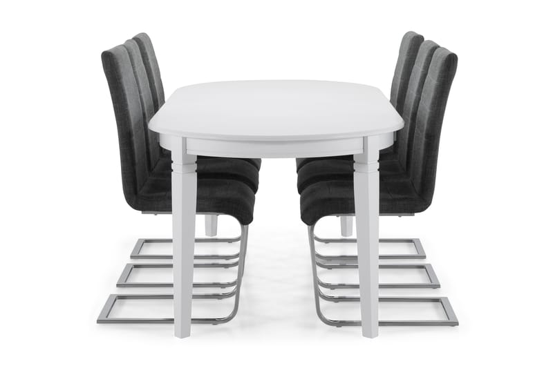 Läckö Matbord med 6 st Cibus stolar - Vit/Grå - Matgrupper