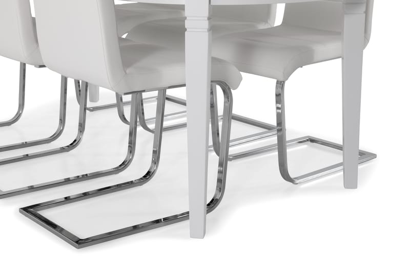 Läckö Matbord med 6 st Cibus stolar - Vit/Krom - Matgrupper