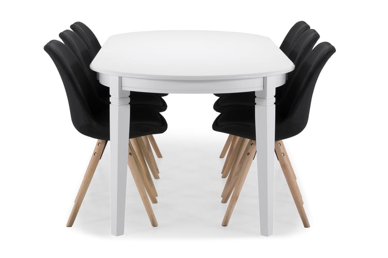 Läckö Matbord med 6 st Forum stolar - Vit/Mörkgrå - Matgrupper