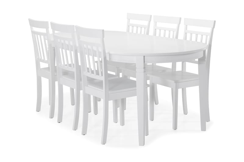 Läckö Matbord med 6 st Hudson stolar - Vit - Matgrupper