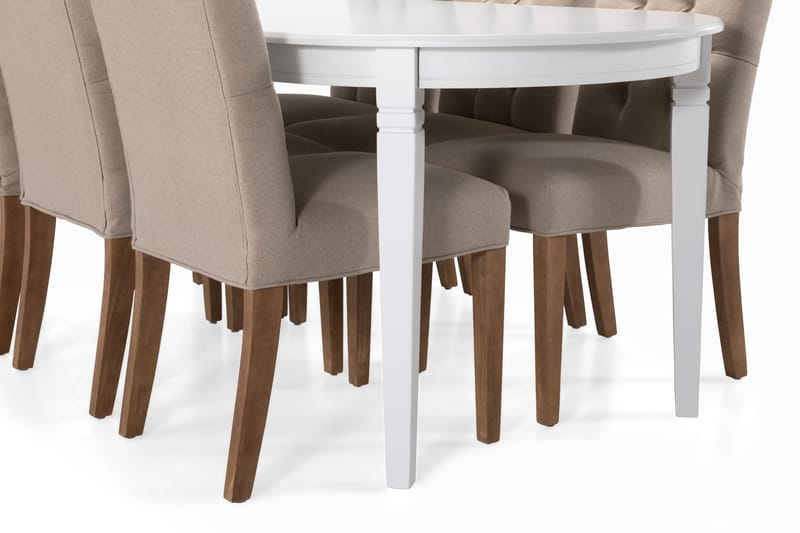 Läckö Matbord med 6 st Jenny stolar - Beige/Vit - Matgrupper