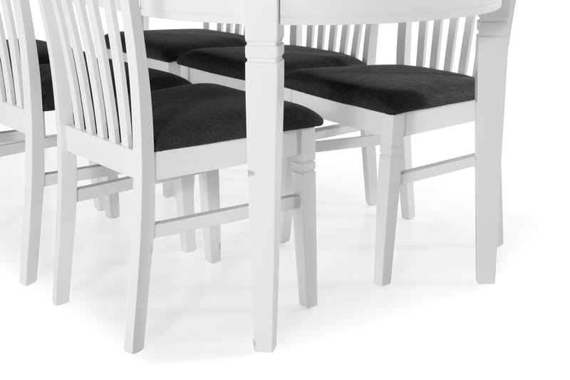 Läckö Matbord med 6 st Läckö stolar - Vit/Grå - Matgrupper
