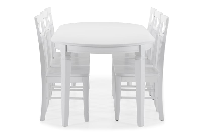 Läckö Matbord med 6 st Michigan stolar - Vit - Matgrupper