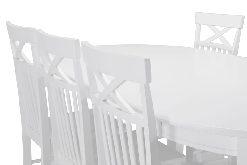 Läckö Matbord med 6 st Michigan stolar - Vit - Matgrupper