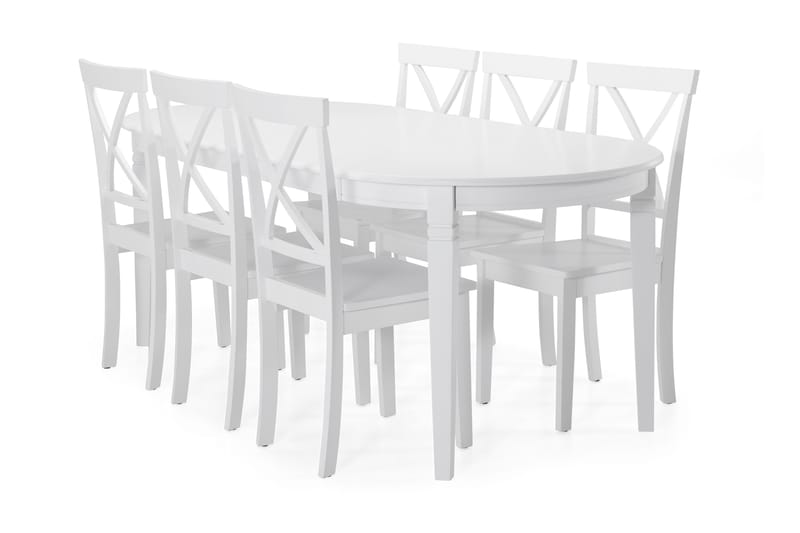 Läckö Matbord med 6 st Mirimar stolar - Vit - Matgrupper