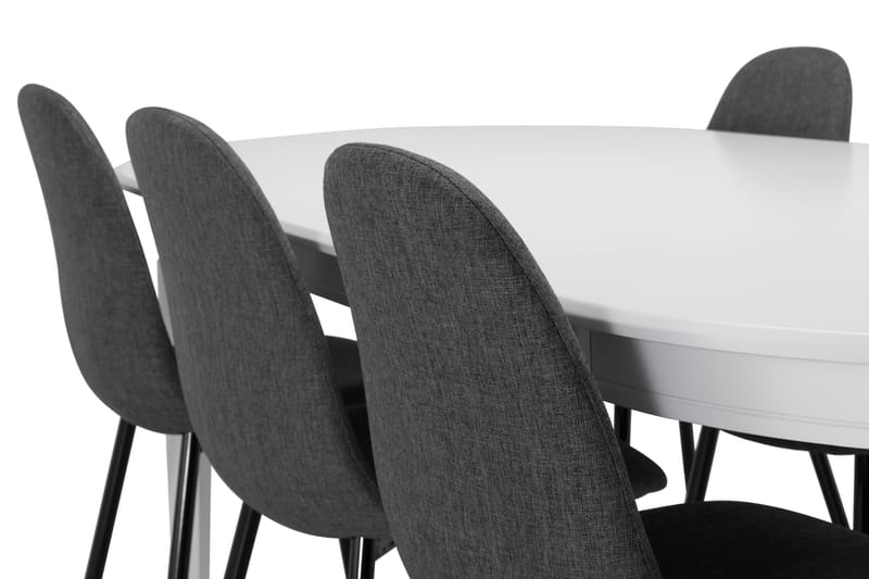 Läckö Matbord med 6 st Nibe stolar - Vit/Grå/Svart - Matgrupper