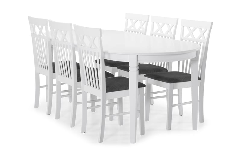 Läckö Matbord med 6 st Rebecka stolar - Vit - Matgrupper