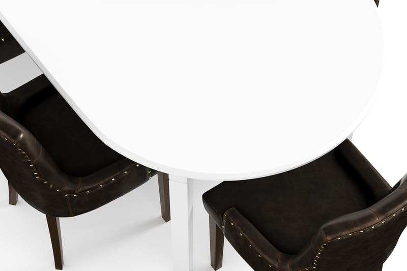 Läckö Matbord med 6 st Tuva stolar - Vit/Brun - Matgrupper