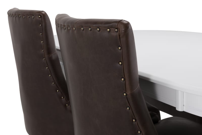 Läckö Matbord med 6 st Tuva stolar - Vit/Brun - Matgrupper