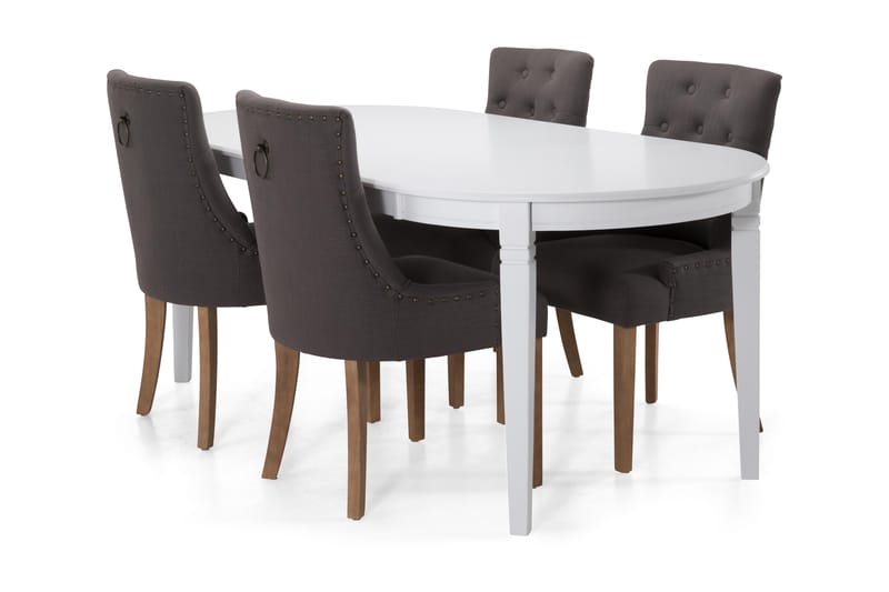 Läckö Matbord med 6 st Viktoria stolar - Grå/Vit - Matgrupper