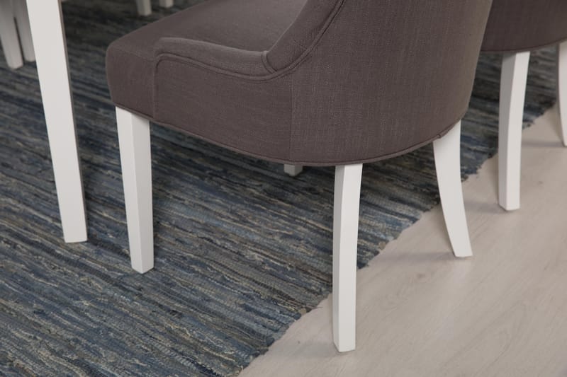 Läckö Matgrupp 150 cm Oval med 6 Viktoria Stol - Grå/Vit - Möbler - Bord & matgrupper - Matgrupper