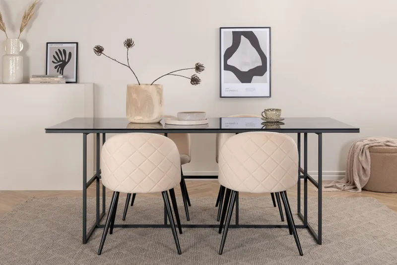 Leif matbord med 4st Velvet matstol - Möbler - Bord & matgrupper - Matgrupper