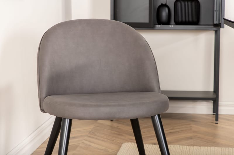 Leifa Matgrupp 200 cm inkl 6 Velvets Stolar - Svart/Grå - Möbler - Bord & matgrupper - Matgrupper