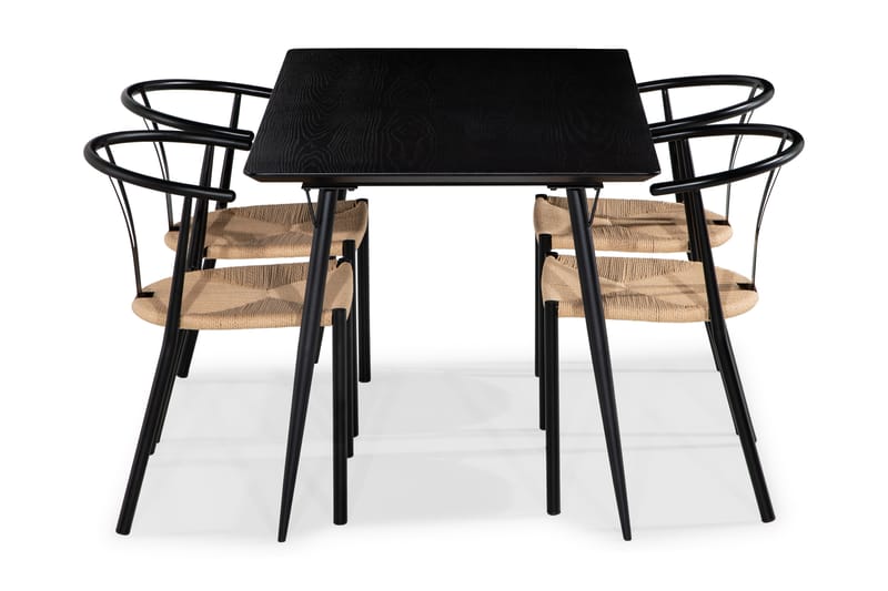 Lilo Matgrupp 140 cm med 4 Elysia Matstolar - Svart - Möbler - Bord & matgrupper - Matgrupper