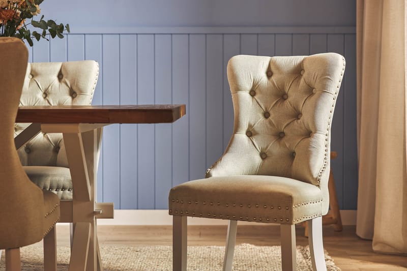 Lyon Förlängningsbar Matgrupp 200 cm inkl 6 Bergviken Stolar - Brun/Vit - Möbler - Bord & matgrupper - Matgrupper