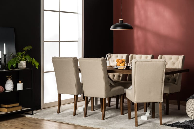 Lyon Förlängningsbar Matgrupp 200 cm med 6 Irma Stol - Natur/Vit/Beige - Möbler - Bord & matgrupper - Matgrupper