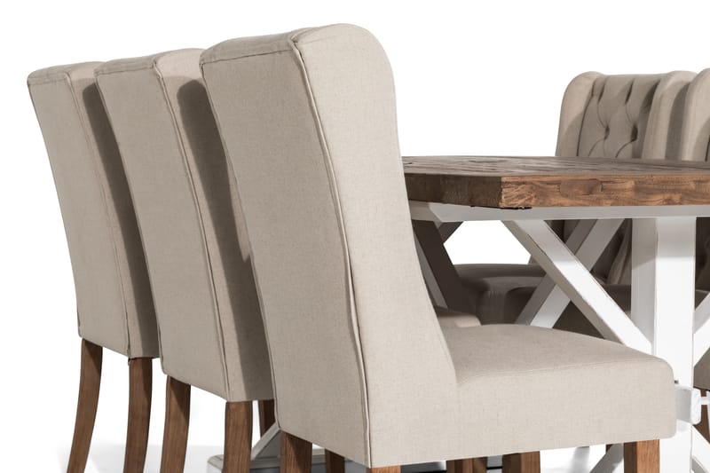 Lyon Förlängningsbar Matgrupp 200 cm med 6 Irma Stol - Natur/Vit/Beige - Möbler - Bord & matgrupper - Matgrupper