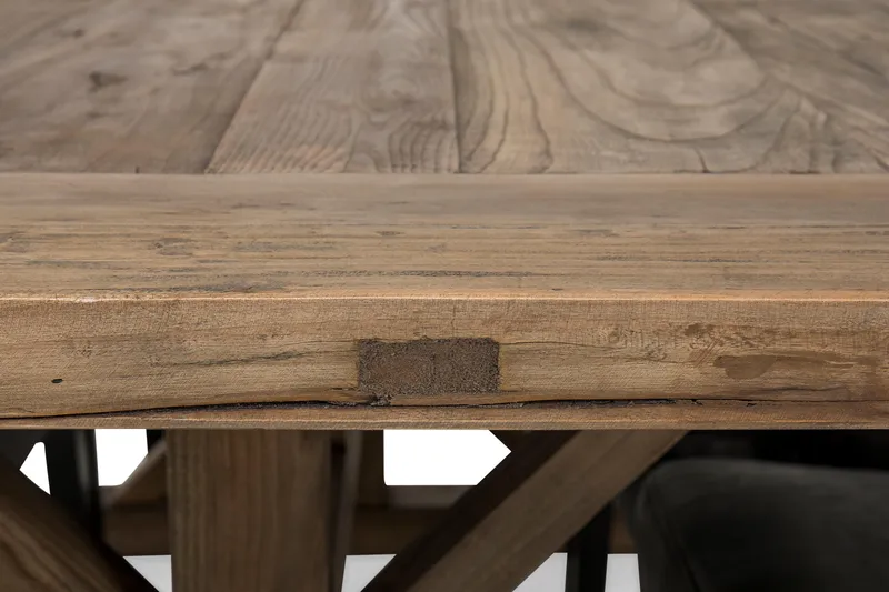 Lyon Förlängningsbar Matgrupp 200 cm med 6 Tuva Fåtölj - Natur/Svart - Möbler - Bord & matgrupper - Matgrupper