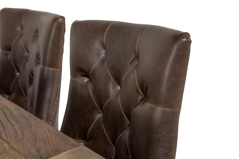 Lyon Förlängningsbar Matgrupp 200 cm med 6 Tuva Stol - Natur / Brun - Möbler - Bord & matgrupper - Matgrupper