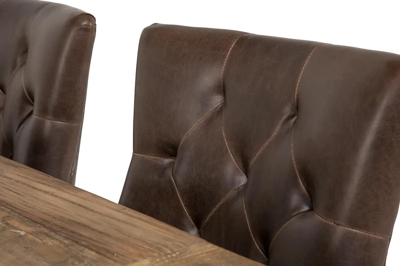 Lyon Förlängningsbar Matgrupp 200 cm med 6 Tuva Stol - Natur/Vit/Brun - Möbler - Bord & matgrupper - Matgrupper