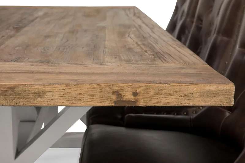 Lyon Förlängningsbar Matgrupp 200 cm med 6 Tuva Stol - Natur/Vit/Brun - Möbler - Bord & matgrupper - Matgrupper