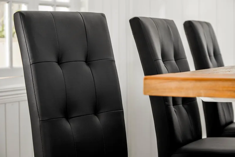 Lyon Förlängningsbar Matgrupp 200 cm med 6 Viktor Stol - Natur/Vit/Svart - Möbler - Bord & matgrupper - Matgrupper