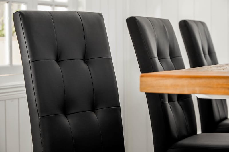 Lyon Förlängningsbar Matgrupp 200 cm med 6 Viktor Stol - Natur/Vit/Svart - Möbler - Bord & matgrupper - Matgrupper