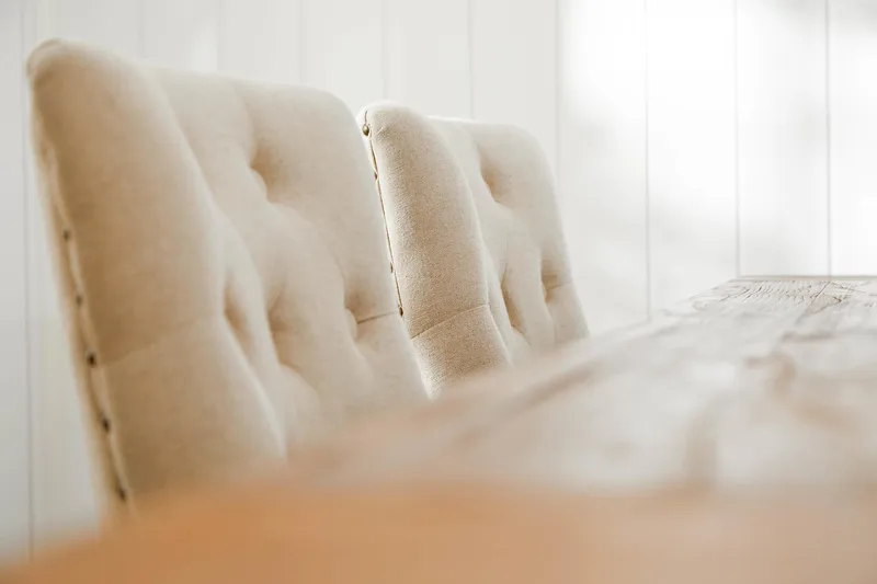 Lyon Förlängningsbar Matgrupp 200 cm med 6 Viktoria Fåtölj - Brunt Trä / Natur Beige - Möbler - Bord & matgrupper - Matgrupper