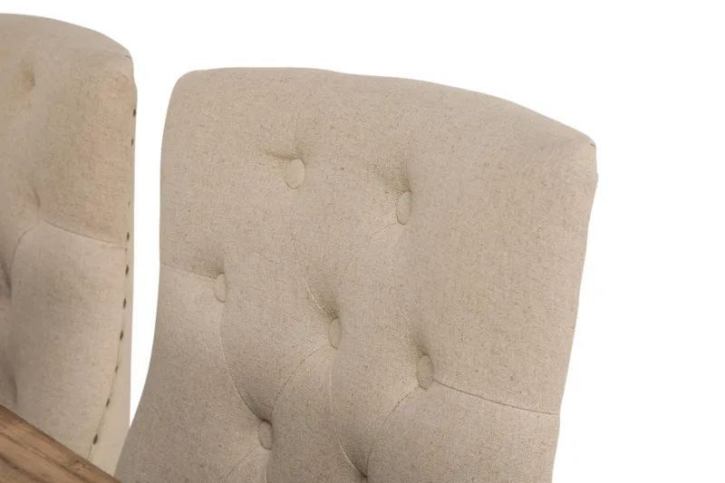 Lyon Förlängningsbar Matgrupp 200 cm med 6 Viktoria Stol Bloomington Natur/Vit/Beige Beige/White - Möbler - Bord & matgrupper - Matgrupper