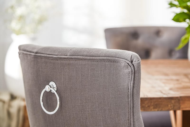 Lyon Förlängningsbar Matgrupp 200 cm med 6 Viktoria Stol - Natur/Grå/Vit - Möbler - Bord & matgrupper - Matgrupper